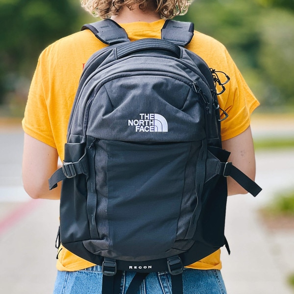 North Face Recon Asphalt Grey Light Heather and Black Backpack